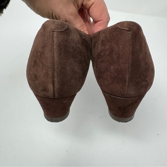 SAS Brown Suede Sophia Wedge Pumps - Picture 4 of 7